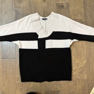Gap Women's‎ XS Black & Beige Open Front Cardigan Sweater